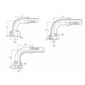 Hydraulická koncovka 8, G3/8" DKR-BSP 90° Hydraulická koncovka 8, G3/8" DKR-BSP 90°